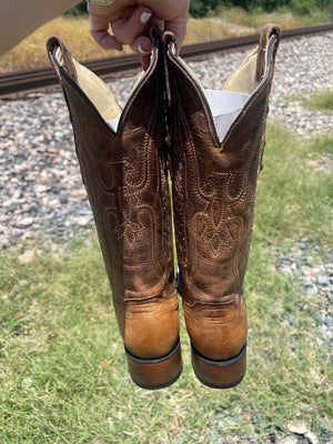 RUSTIC LEATHER | WOMEN SQUARE TOE WESTERN BOOTS MOR300