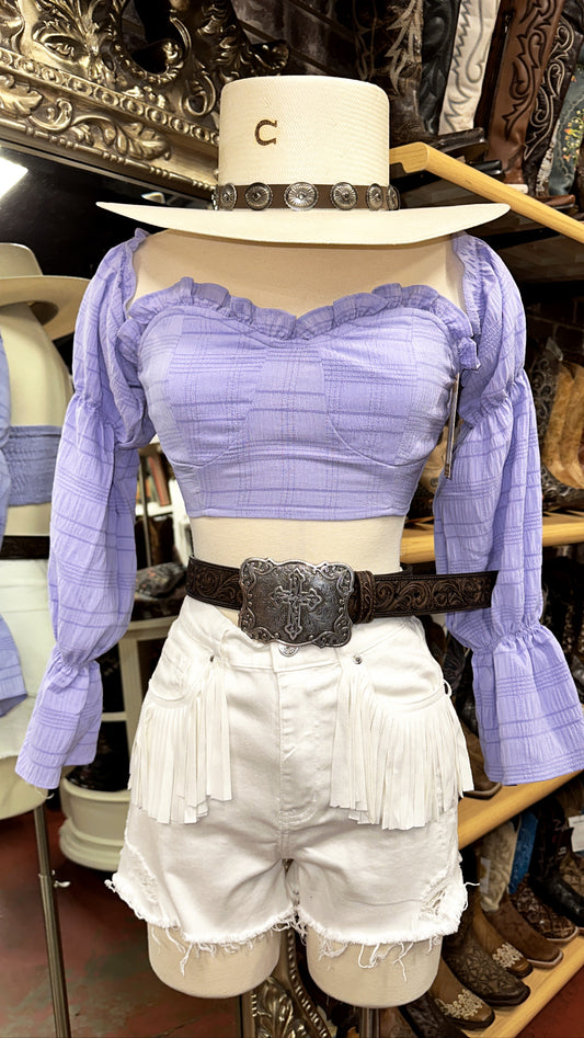 Daisy lilac crop top