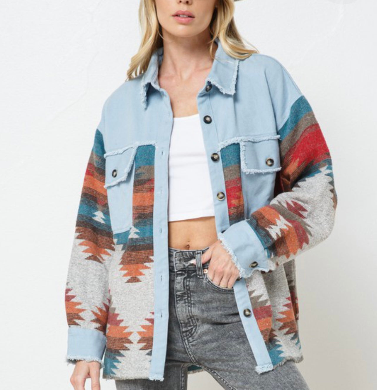 Aztec denim Jacket (oversized)