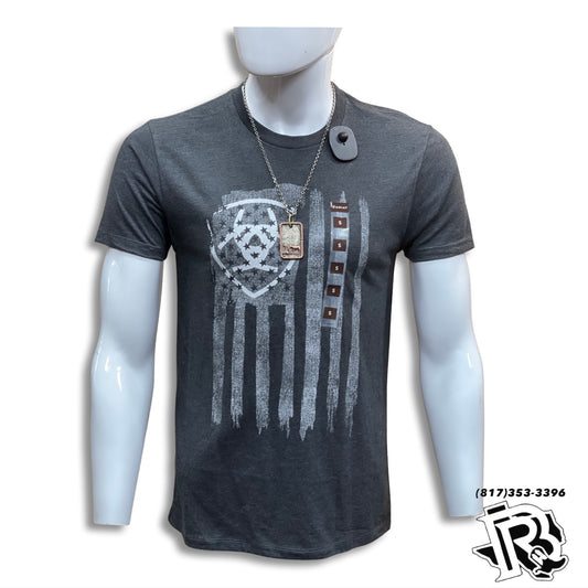 “ Spencer “ | MEN WESTERN T SHIRT GREY AMERICAN FLAG 10026658