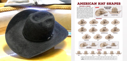20X CHARCOAL GRIZZLY | AMERICAN HAT FELT COWBOY HAT