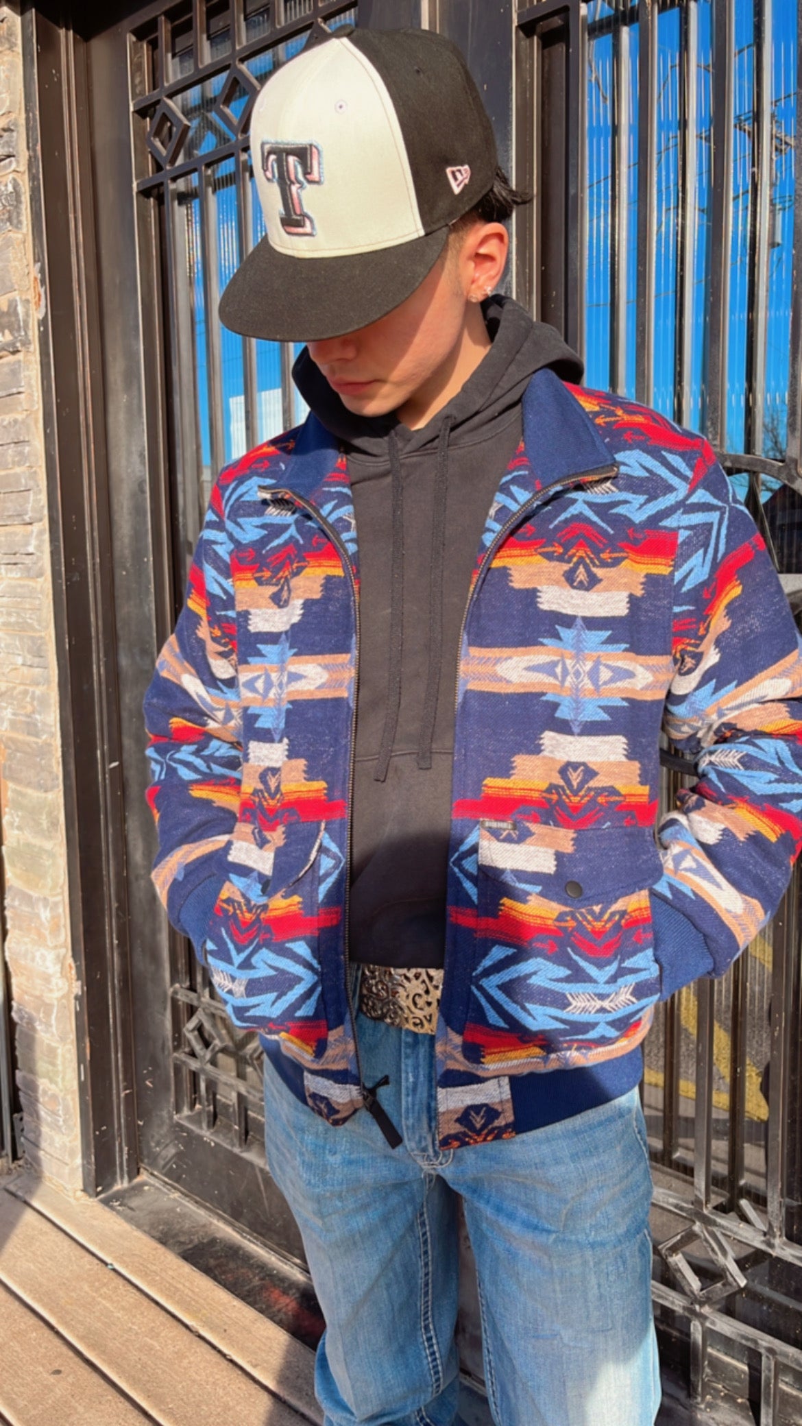 “ Wayne “ | ROCK&ROLL MENS COTTON AZTEC BOMBER COAT OUTERWEAR RRMO92ZX3