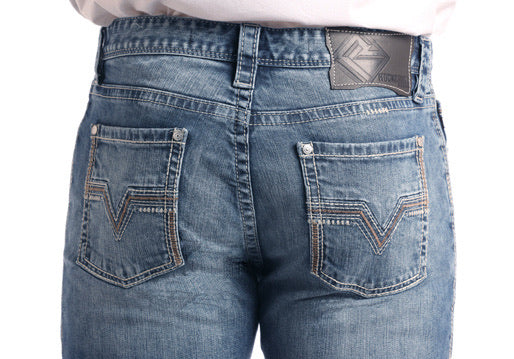 Revolver Slim Fit Straight Leg Reflex Jeans in Vintage Wash Style Number M1R2365 ROCK & ROLL DENIM BLUE LABEL