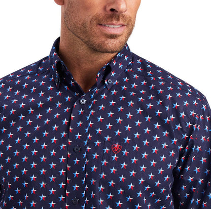 “ STAR “ | MENS  CLASSIC LONG SLEEVE SHIRT MARITIME BLUE 10041557