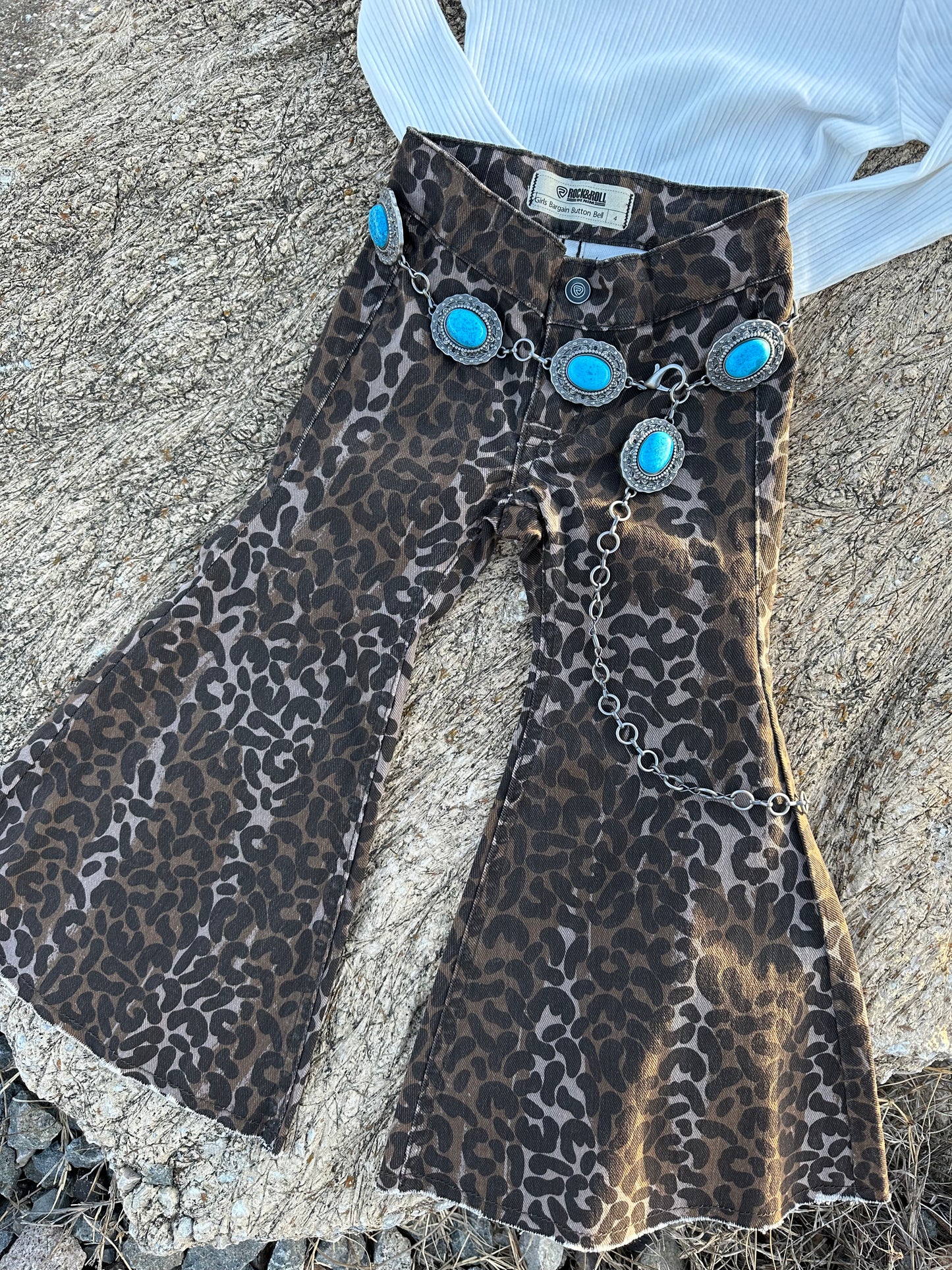 GIRLS CHEETA BELL BOTTOMS  | RRGD7PR0FG