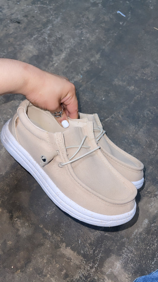 “ PAULA “ | WOMEN BEIGE CASUAL CANVAS SHOE