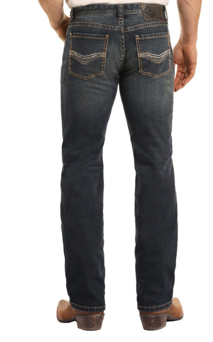 Revolver Straight Leg Reflex Jeans in Dark Wash M1R2369 ROCK & ROLL DENIM BLUE LABEL