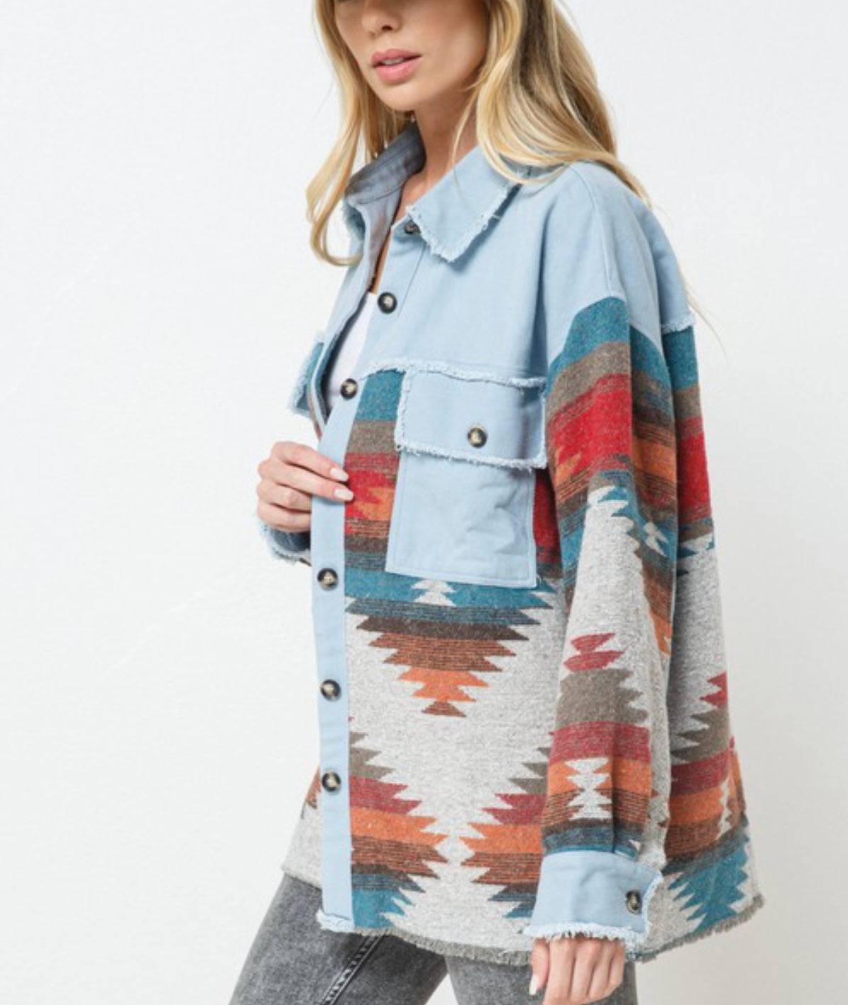 Aztec denim Jacket (oversized)