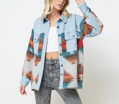 Aztec denim Jacket (oversized)