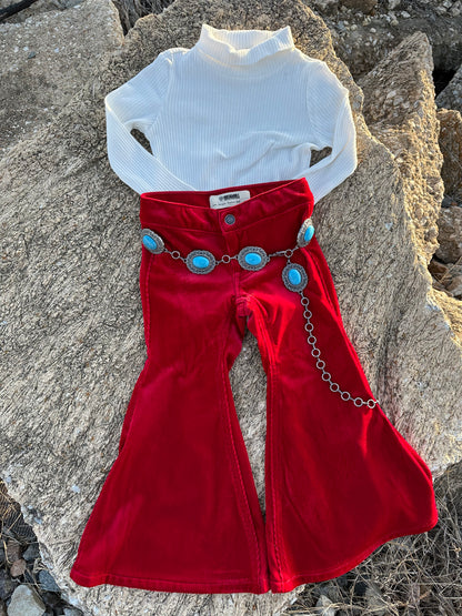 RED CORDUROY BELL BOTTOMS