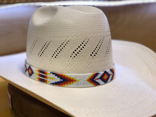 HAT BEADED BAND (para sombero) : WHITE