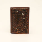 Nocona Mens Wallet Floral Embossed Edge TRI-FOLD N500003308