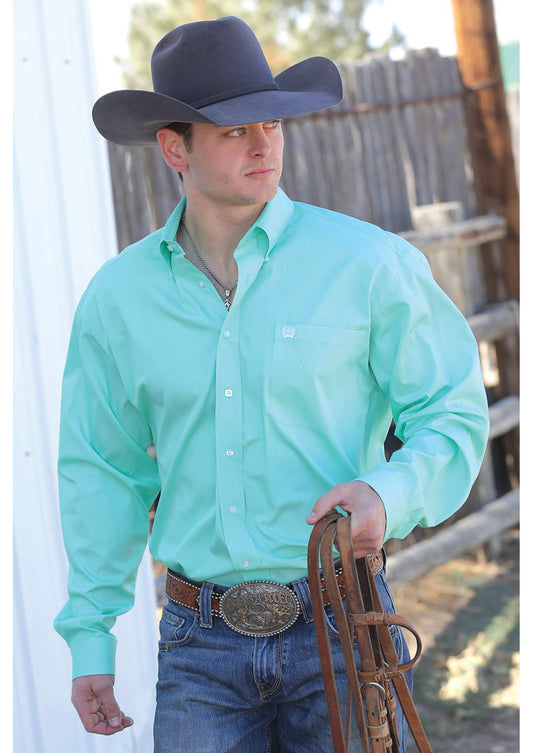 CINCH MENS LONG SLEEVE SOLID - GREEN MTW1104237