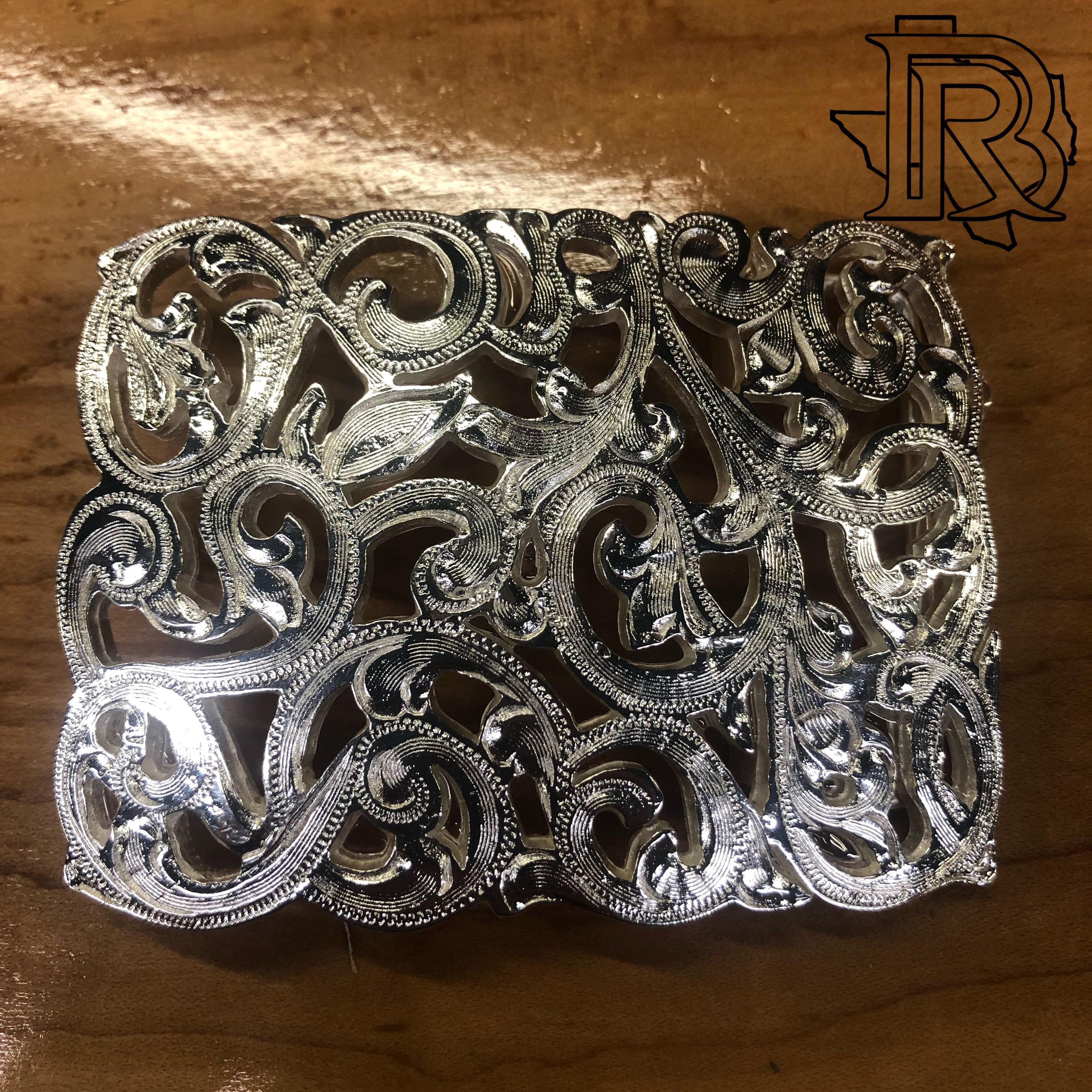 BELT BUCKLE ‘’GEO’’ | METAL TOOLED WESTERN COWBOY BUCKLE