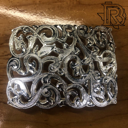 BELT BUCKLE ‘’GEO’’ | METAL TOOLED WESTERN COWBOY BUCKLE