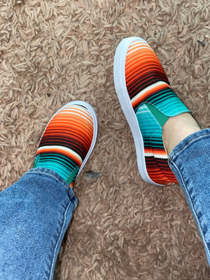 Aztec Stripe Shoes Slip Ons